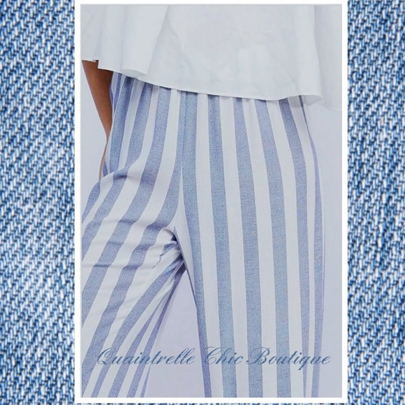 M LEFT STRIPED PALAZZO PANTS - Picture 4 of 7